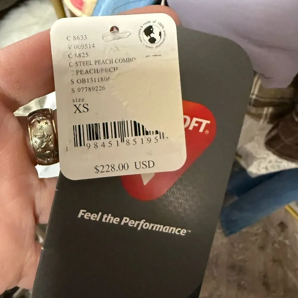 Free People Pippa striped Packable PufferJacket Steel Peach Combo - Picture 7 of 10